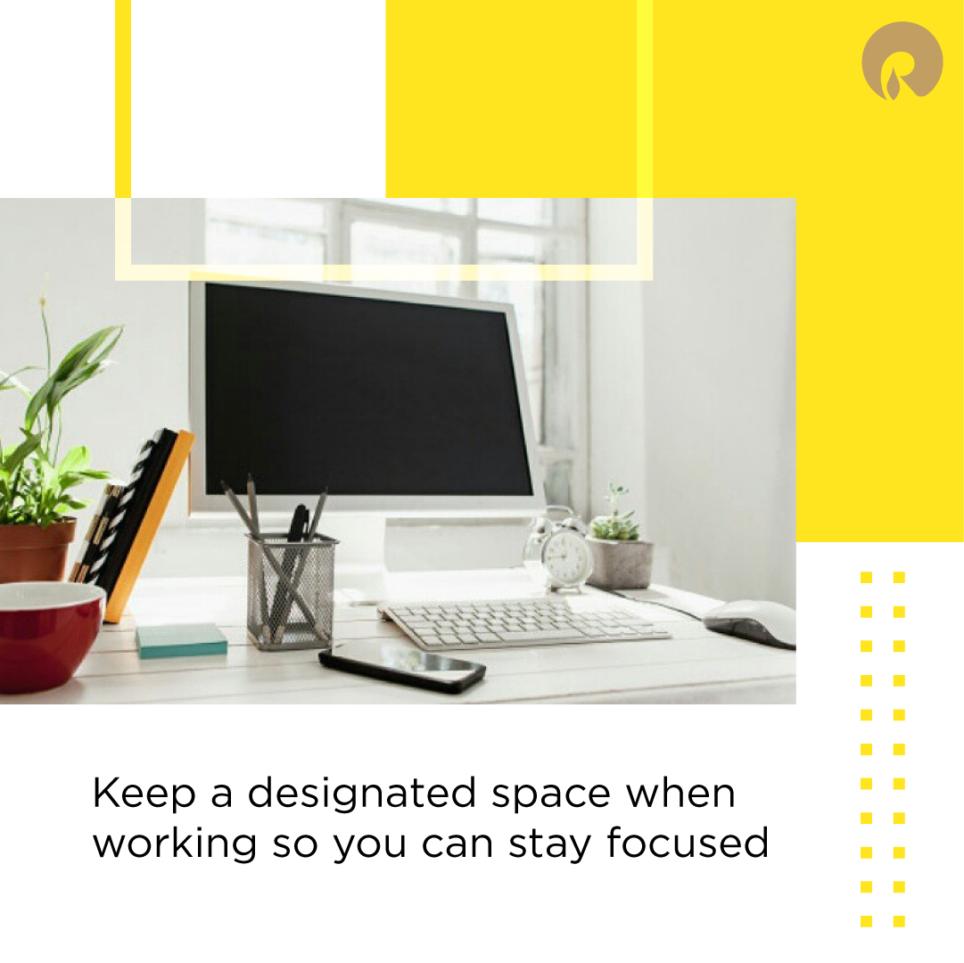 Treating yourself right is underrated. Always take some time out from your busy schedule to keep a check on yourself. 

#RIL2020 #RILWayOfLife #Worklifebalance #organizedlife #Keepingboundaries #Workboundaries #Reliancelife #Workfromhome #Workspace