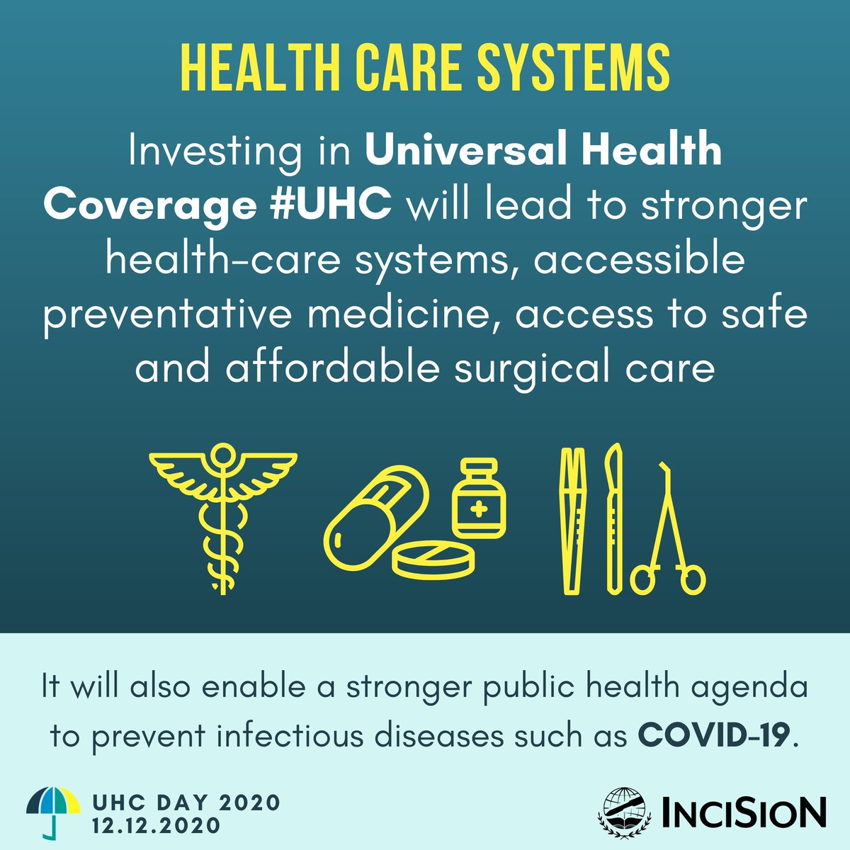claraolivt's tweet photo. Investir em #UHC levará a sistemas de saúde mais fortes, além de um melhor acesso à medicina preventiva, a cuidados cirúrgicos seguros, bem como a uma agenda de saúde pública mais forte para prevenir doenças infecciosas como COVID-19. #UHCDay #HealthForAll #FutureOfTheOR https://t.co/DMkCuVOQQU