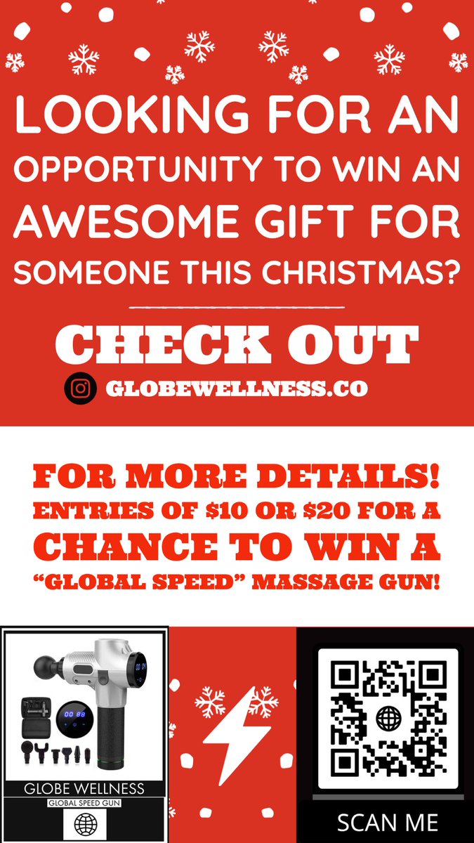 Everyone check it out! We are doing a collaboration with GlobeWellness.co for a chance to win a Global Speed Massage Gun! Your chance to win 1 of 3 prizes. 🏆 #goalup #raffle #giveaway #contest #win #health #wellness #body #recovery