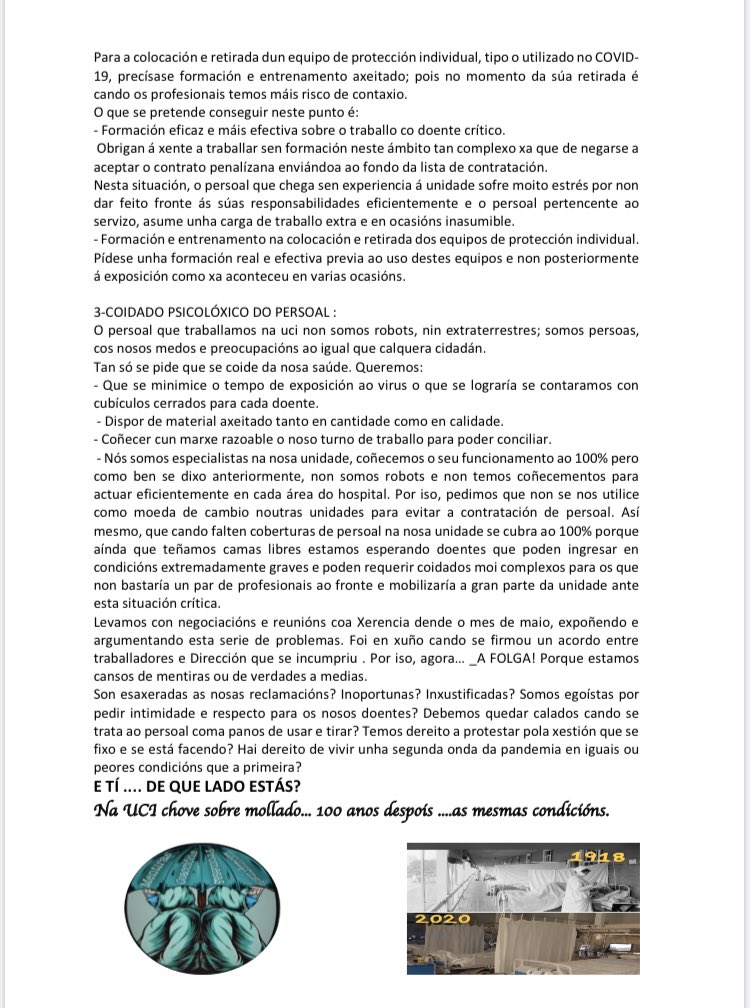 Lucha con nosotros! Nos vemos el lunes 14 a las 12 horas en la puerta principal del CHUS! #UCIADigna

Aquí os dejamos unas imágenes donde se resume el por qué de nuestra lucha! Comparte para que se haga voz! 📣💪🏼