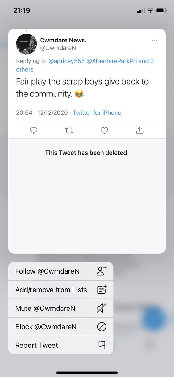 As cwmdare news doesn’t want to respond or apologise to why he would make such a shit comment about local people trying to help the local community thought i would share it anyway