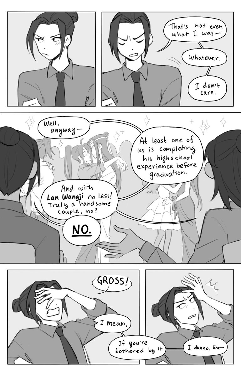 day 11 of #SangchengMonth2020 is modern school au so here's 4 pages of sangcheng at prom ??? 