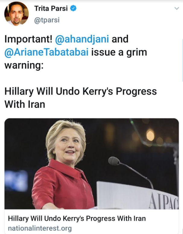 8/ NIAC’s  @tparsi regularly amplified Handjani’s advocacy against pressuring Iran, never disclosing the thousands of dollars that were donated and the inherent conflict of interest. Much of Handjani’s “analysis” has proven demonstrably false