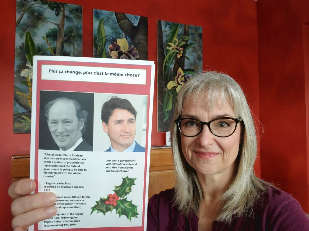 RuckertGisela's tweet photo. And here's my very own card for @JustinTrudeau . I'm urging him not to make the same mistake his father did: wait too long to decide that #ProportionalRepresentation is necessary for the federal gov't to speak in the name of the nation. #MakeYourVoiceHeard @DLeBlancNB #cdnpoli https://t.co/vsRqSqEJON