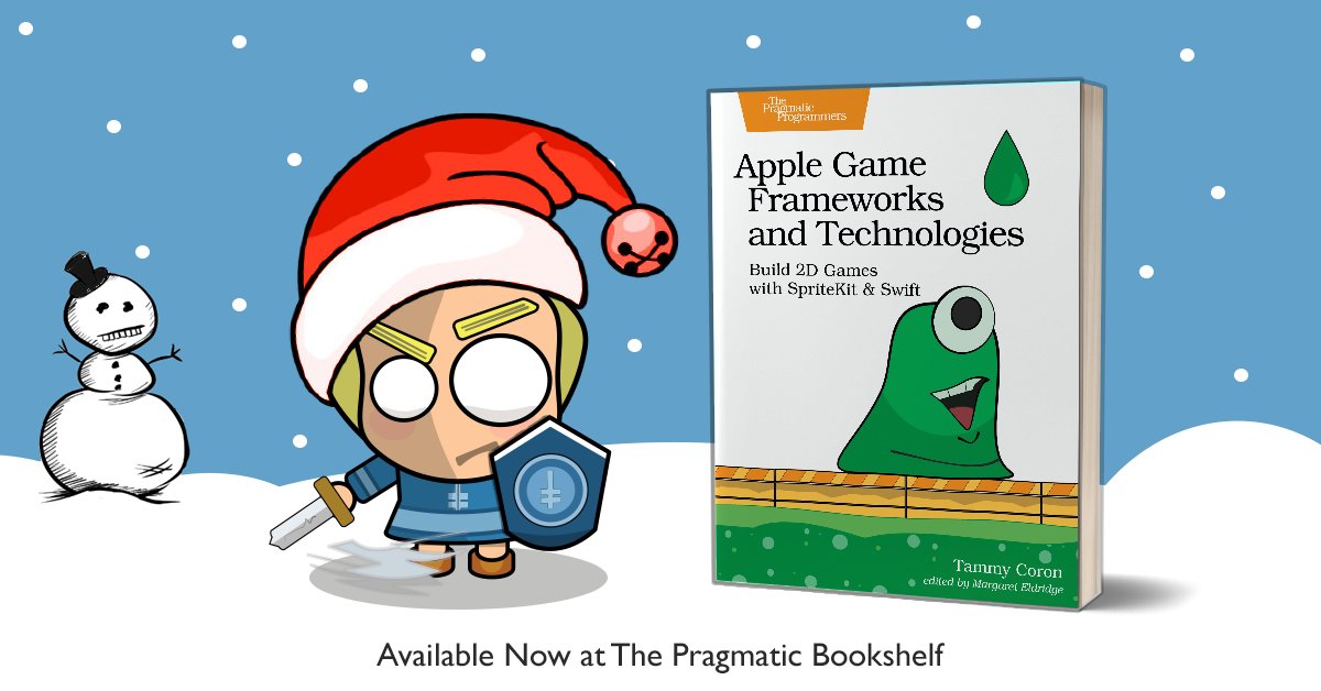 Paradox927's tweet photo. Believe in your "elf" this holiday season. Level-up your game development skills with my new book, Apple Game Frameworks and Technologies—available now at @pragprog.
https://t.co/uiw8Qe2EsE
#SpriteKit #GameplayKit #GameKit #Swift #Xcode #IndieGameDev https://t.co/o9J6RIDSjj