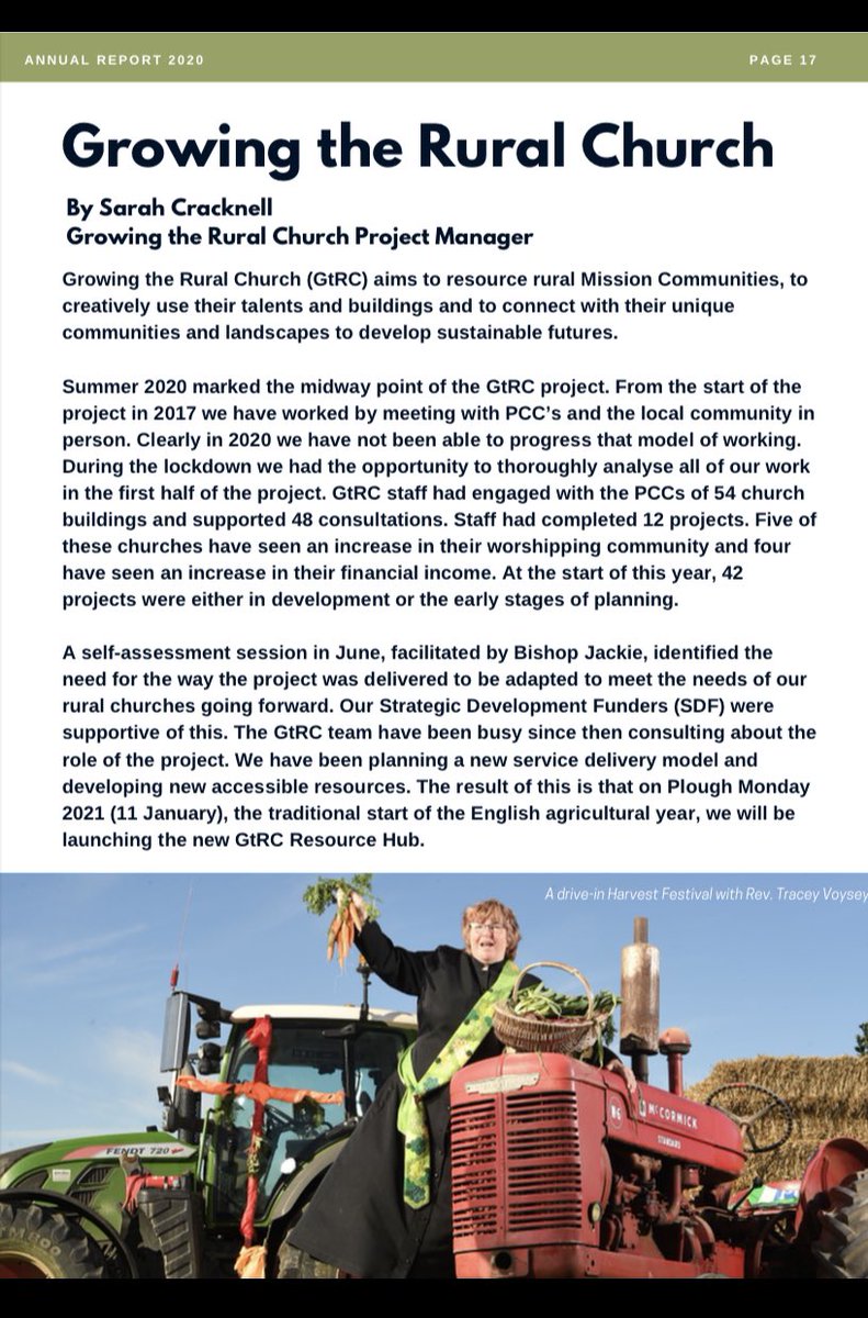 TraceyVoysey's tweet photo. Complete surprise to see myself in the @CofEDevon annual report. @GtRCDevon #ruralministry #ruralcurate what’s next I wonder? https://t.co/Usol2U2zDB