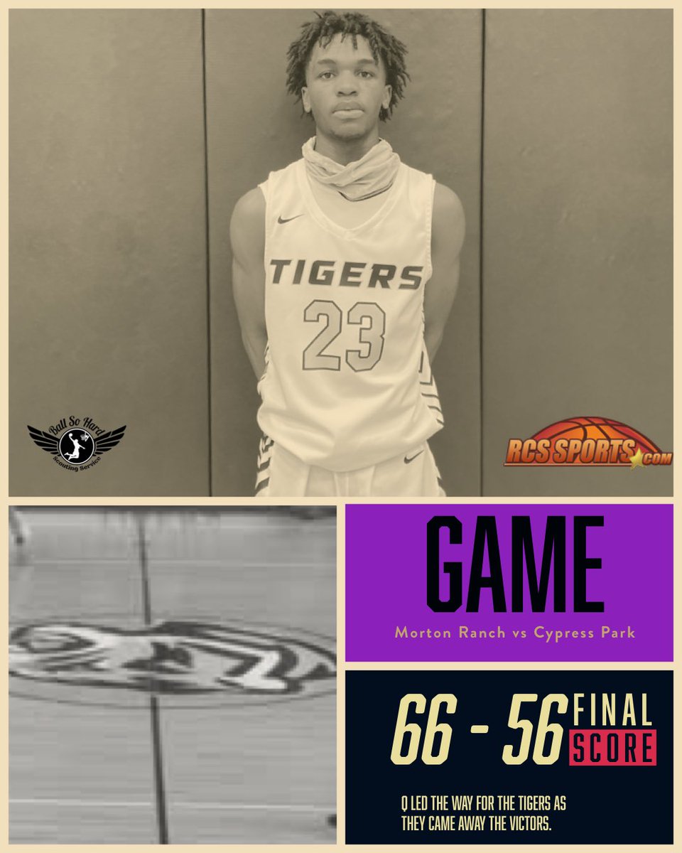 GDayHoopScout's tweet photo. Final . . .
@CyParkHoops 66
@MrhsBoysBball 56
CP: Quentin Beverly 22p 6r 3s, AJ Ferguson 10p 7r 3a 2s, & Jephershon Nonol 10p 5s 4a
MR: Kuot Wei 14p 4/6-3PT & Richard Massey 14p 4/6-3PT
#LiveInTheGYM https://t.co/QHywQkx4DX