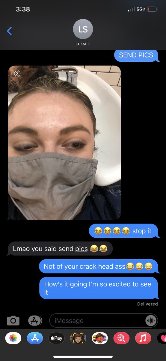 brookles's tweet photo. @Leksi731 is getting her hair done. I told her to send pics &amp; this is what she sends 😂 https://t.co/8yL214NqRU