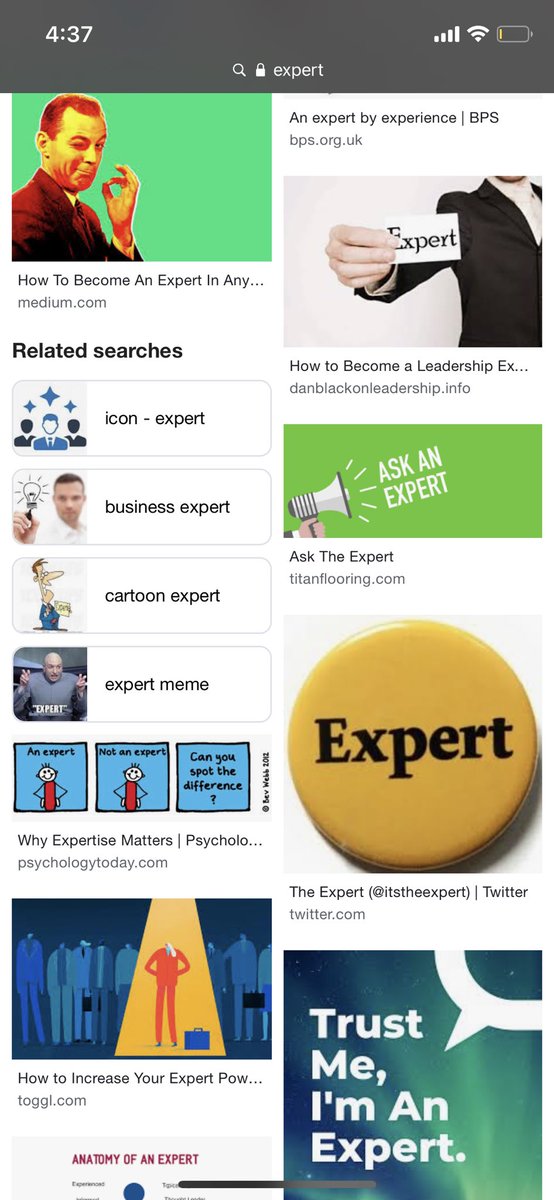 To test what I’ve just said, do a Google image search of the term “expert” and see what pops up—and who. These are the first three pages of search results I get. Notice anything missing?  #DrJillBiden  #JosephEpstein  #wsj