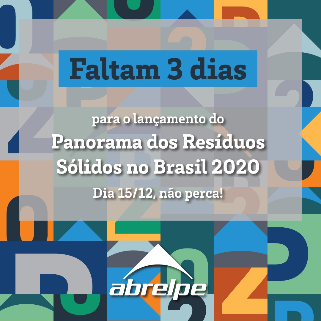 Abrelpe's tweet photo. Contagem regressiva para o lançamento do #Panorama dos Resíduos Sólidos no Brasil 2020 da #ABRELPE
Novo formato, novas análises e informações inéditas serão apresentados ao vivo no dia 15.12, às 17h em nosso canal no YouTube: https://t.co/VV69KIRGpf
Reserve sua agenda! https://t.co/MNA16lN0Wa