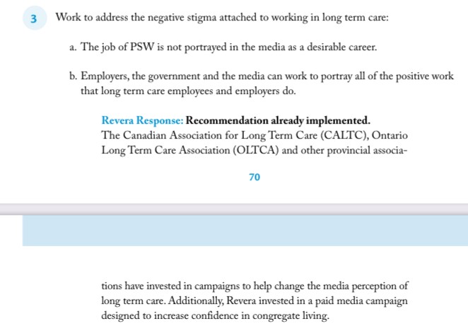 6/8. RE: The concerted effort between  @Revera_Inc &  @OLTCAnews to change the media outlook on the PSW profession. Let me save you some time and money folks:HIRE FULL TIME, UNIONZED STAFF & PAY THEM FAIR WAGES & you'll see an influx of applicants. This isn't rocket science.