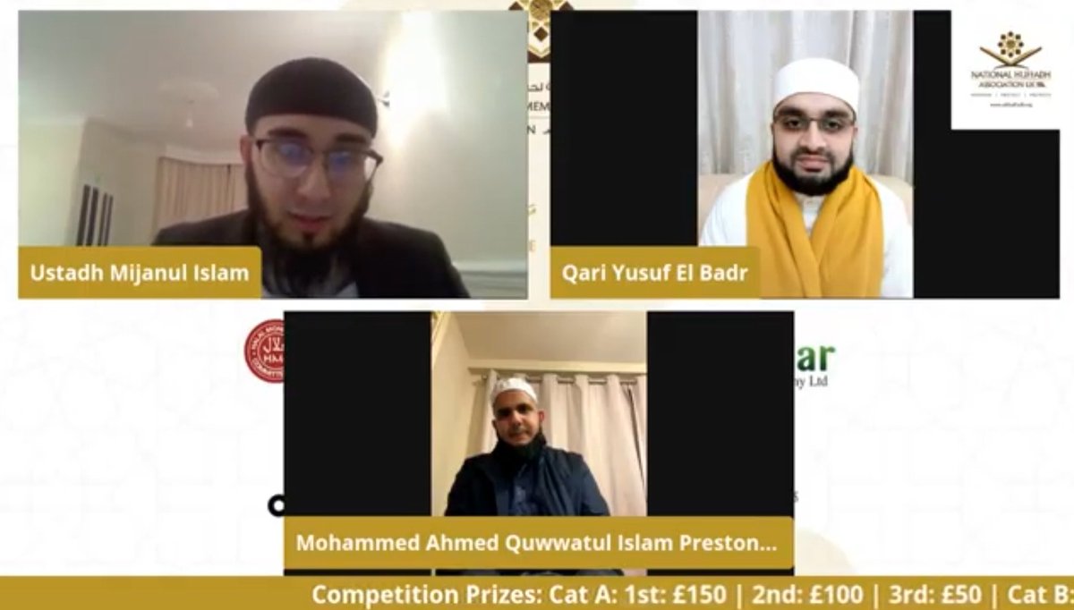 quwwatulislam's tweet photo. Congratulations 👏 to Hafiz Muhammed Seth for winning 1st place of Cat C @ukhuffadh competition. All contestants are winner's Masha Allah for reading the Quran with such beauty. May Allah accept all efforts. https://t.co/LB00uS5tSs