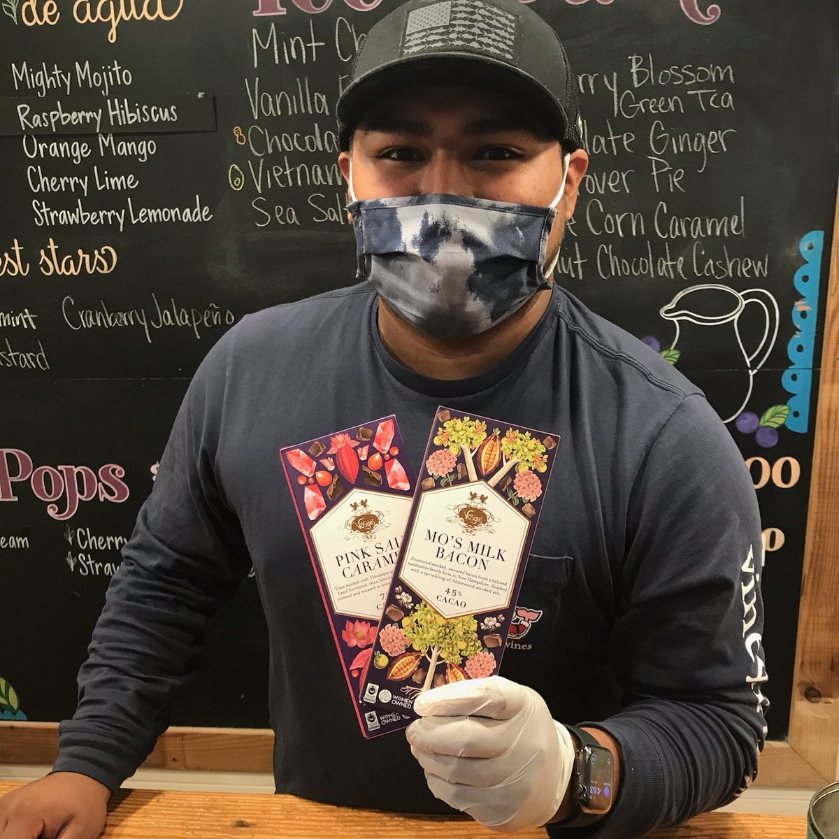 locopops's tweet photo. MEET THE CREW : RANDY
He has been with us for 2 years. You might recognize him from any of our catered events and also helps deliver our pops to your front door.
Randy's favorite product that we now sell is Vosges Chocolates.

#Locopops #durhamnc #durm #vosgeschocolate https://t.co/EbXxysQBdK