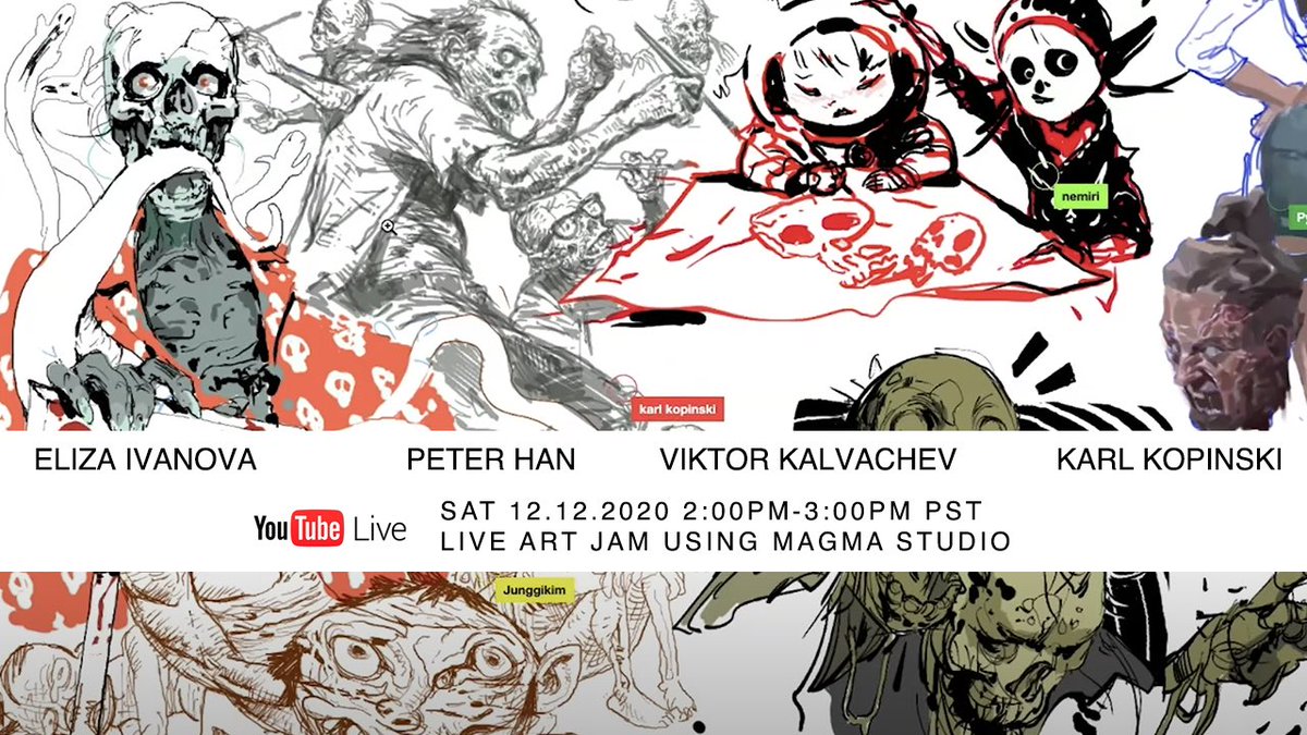 LIVE NOW
Art Jam with Eliza, Peter, Karl, and Viktor 
https://t.co/HNfkBVg4I7 