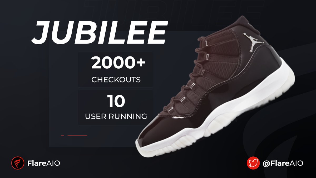 FlareAIO's tweet photo. Private beta testers cooked Jubilee 11's! Almost 2000+ Checkouts secured on US Footsites with 10 users. US testing ✅

To celebrate today's cookout we are giving away keys to random people who simply

- Like this tweet 
- Comment #FlareCookout
- Follow us @FlareAIO 

GL! 🍀 https://t.co/JFO6bqBX6W
