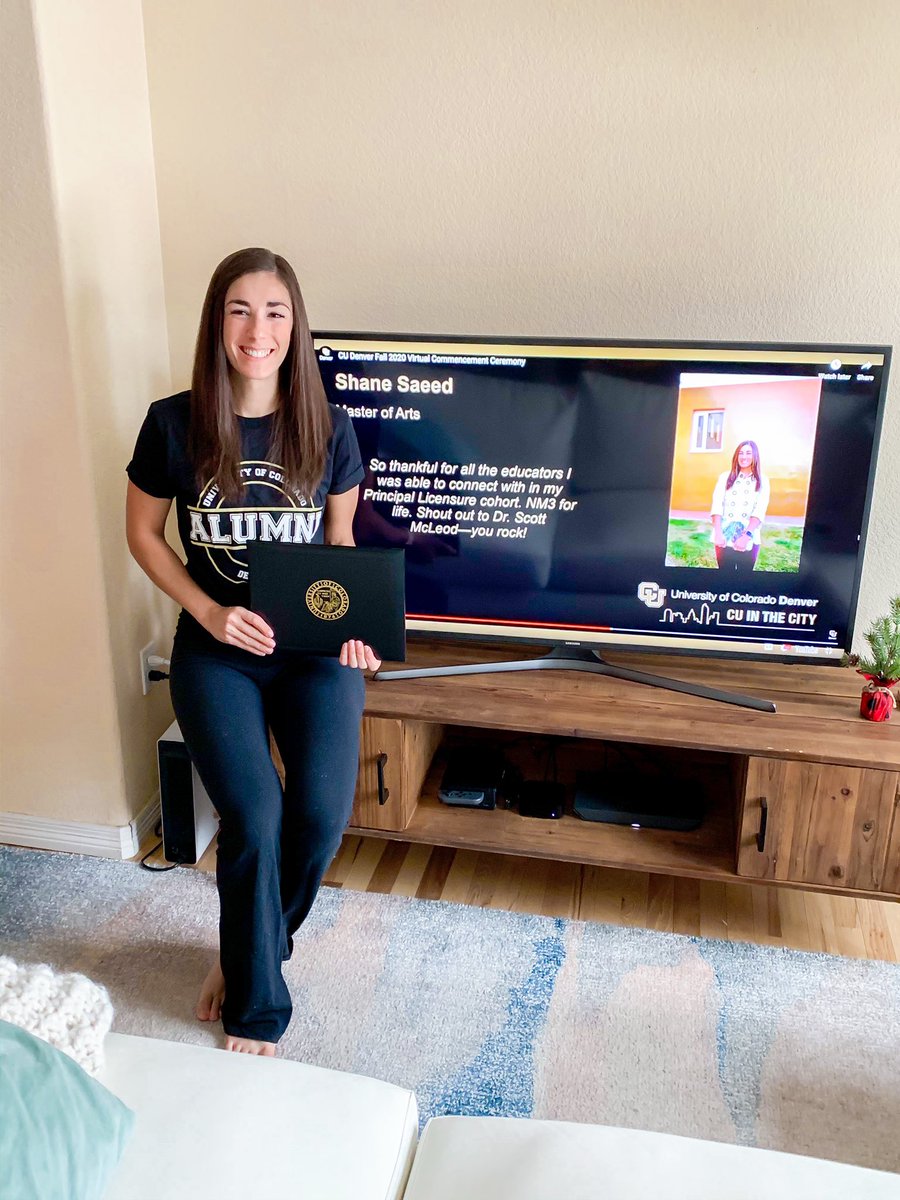 drshanesaeed's tweet photo. Graduated today in my living room with my 2nd Masterβs in School Leadership. #2020Graduation https://t.co/UThMc6K47b