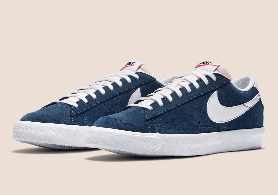 The Nike Blazer Low '77 dresses up in a versatile navy suede snkrne.ws/3gClfoI