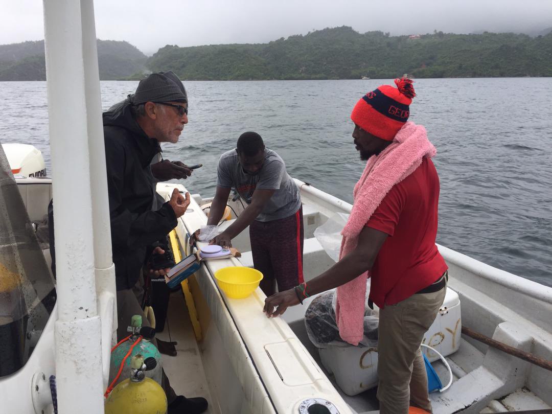 HaitiOceanP's tweet photo. Working with The Nature Conservancy in the Baraderes/Cayemite marine protected area, who are conducting coral reef and fish surveys.  Busy and productive week. #Haiti #coralreef #scuba https://t.co/bgH5g26V17