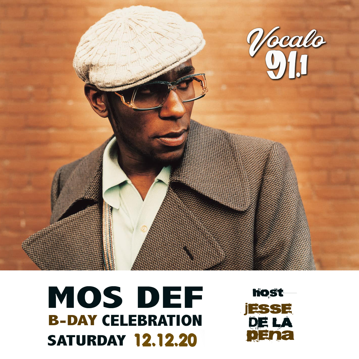jessedelapena's tweet photo. Don't miss our Mos Def (Yasiin Bey) Post B-Day Celebration NEXT on @Vocalo 91.1fm Saturday 12.12.20 (5-8pm CST) hosted by the one & only @DirtyMF1
Classics, remixes, covers & related music https://t.co/uihrUCloCh @realmosdef #MosDef #BlackStar #YasiinBey #DirtyMF #BlueGroove https://t.co/pPdQjVZrSq