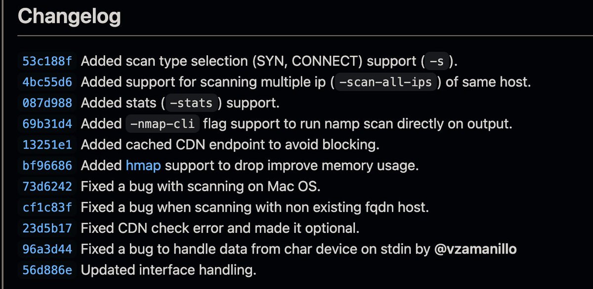 pdiscoveryio's tweet image. 𝗡𝗮𝗮𝗯𝘂 — A fast port scanner written in go, new release (v2.0.3) is out now.

This release includes multiple bug fixes and improvements.

Release:- github.com/projectdiscove…

#hackwithautomation #pentest #bugbountytools #portscan