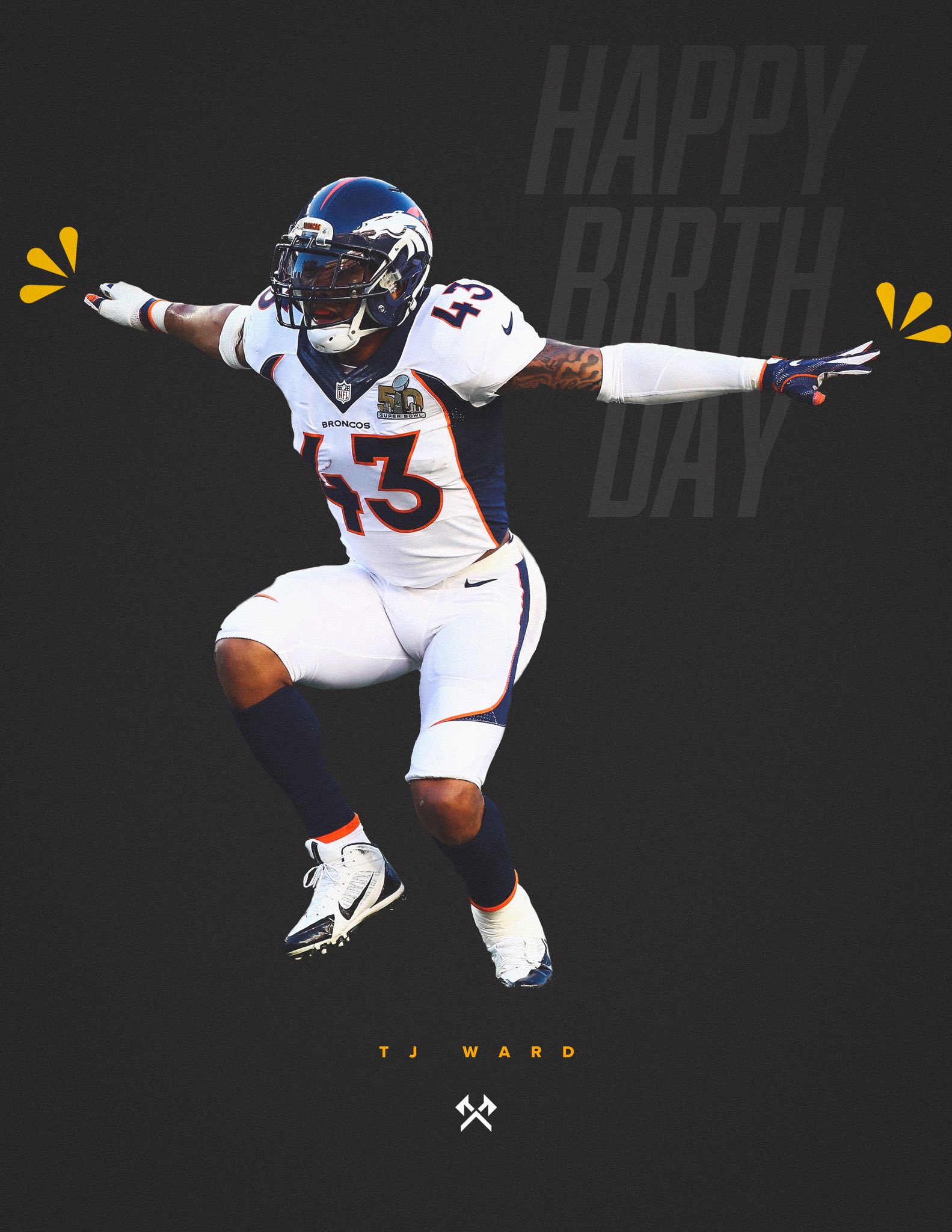 Happy birthday to the Super Bowl 50 champ turned business man and golfer, TJ Ward! 