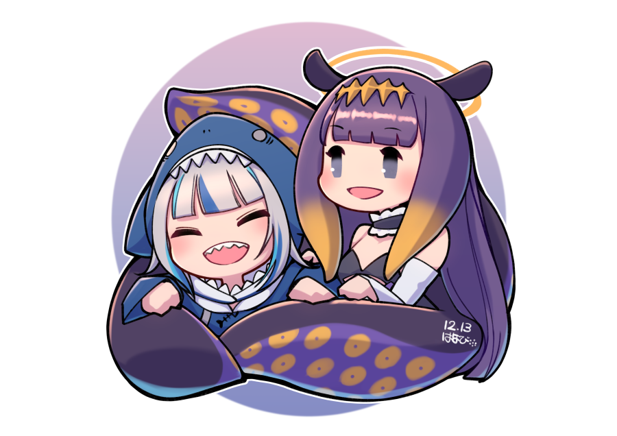 がうるぐら ,一伊那尓栖 「Kawaiiので食べられてしまえ? #gawrt  #inART 」|日渡はなび (Commissions Please wait!✨)のイラスト