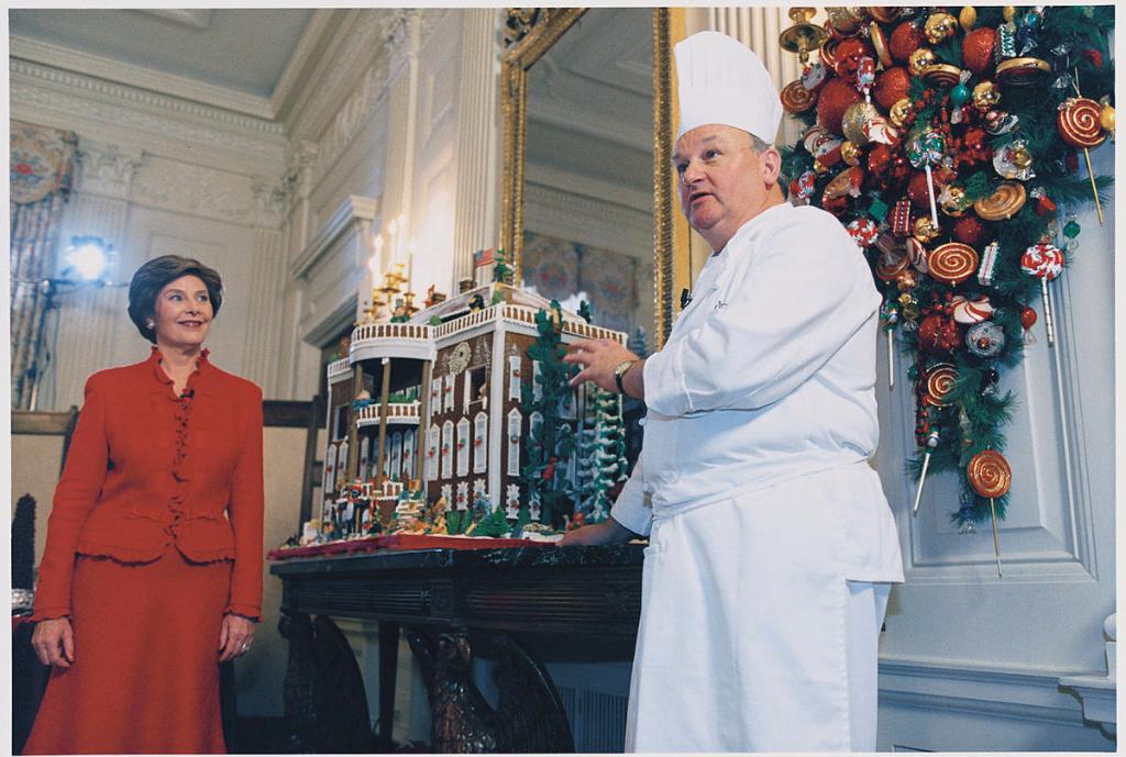 Every year, the White House Pastry Chef, in consultation with the First Lady, designs and constructs an elaborate gingerbread house to dazzle visitors to the White House!Learn about this beloved tradition:  http://whitehouse.gov/adventcalendar&nbsp;
