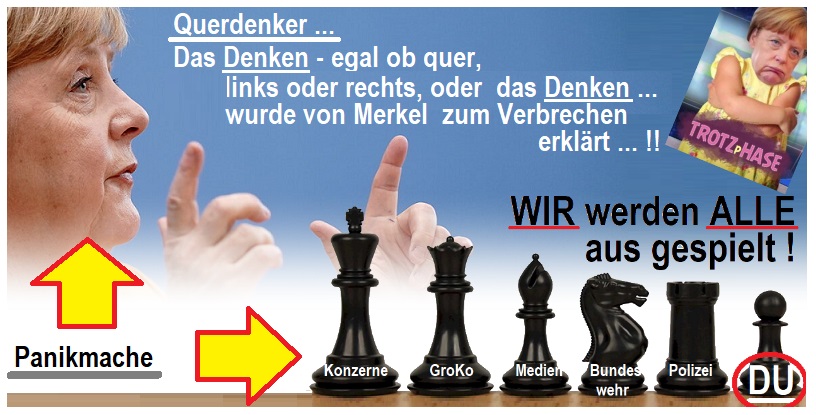 RolfBoese's tweet photo. Querdenker 
Das Denken - egal ob quer, links oder rechts, oder das Denken - 
wurde von Merkel zum Verbrechen erklärt … !  >> #MerkelMussWeg 
Die Affen sind wir !! 
#Virus - #MerkelMussWeg -  #NoGroKo - #Merkelland https://t.co/t5bJOj0iJR