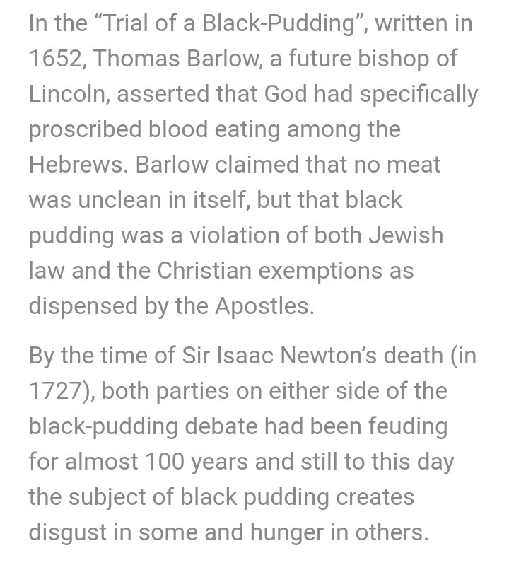 Black pudding was the subject of a long and heated religious controversy
