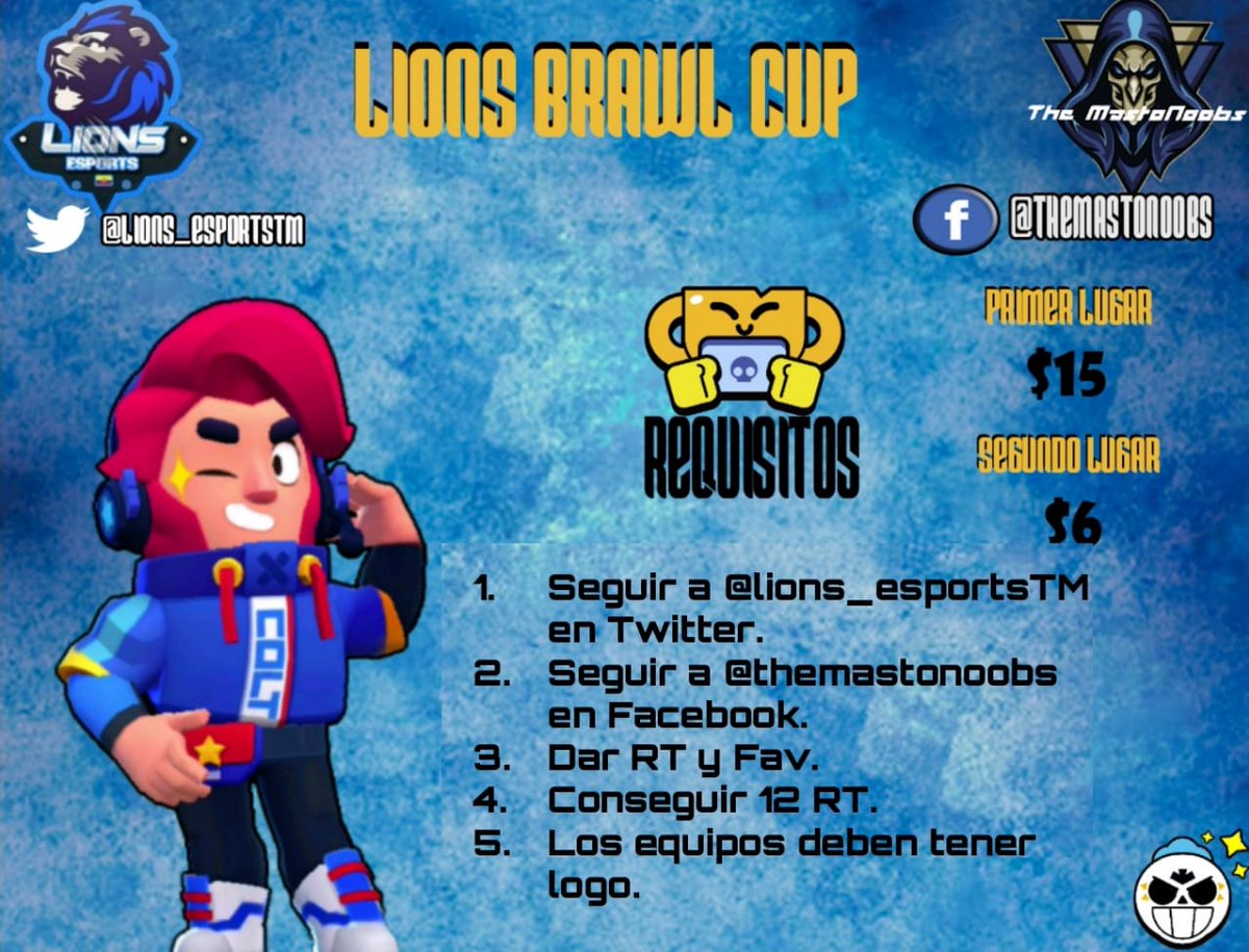 #Torneo
#BrawlStars
Abrimos inscripciones para el torneo que estamos organizando junto a the MastoNoobs. Para participar deben cumplir con los requisitos enlistados en la imagen y los equipos deben ser de la región norteamerica. Enviar por MD captura con los requisitos. #Golions