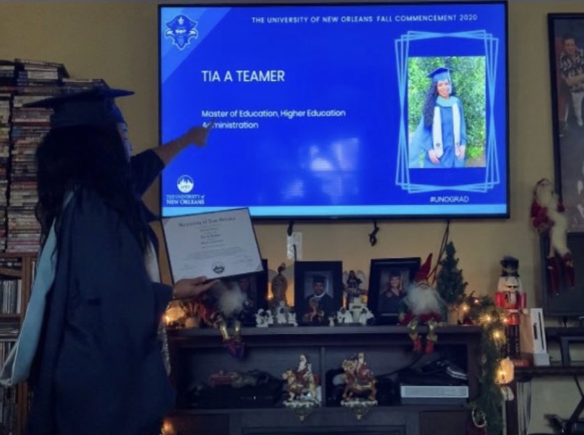DrTBT's tweet photo. ⁦@tatea_time⁩ participating in UNO’s  Virtual Commencement today!!! We are so proud of you!!! ⁦@BigRodT⁩ ⁦@RoddyPiper_⁩ https://t.co/nVounGmApL