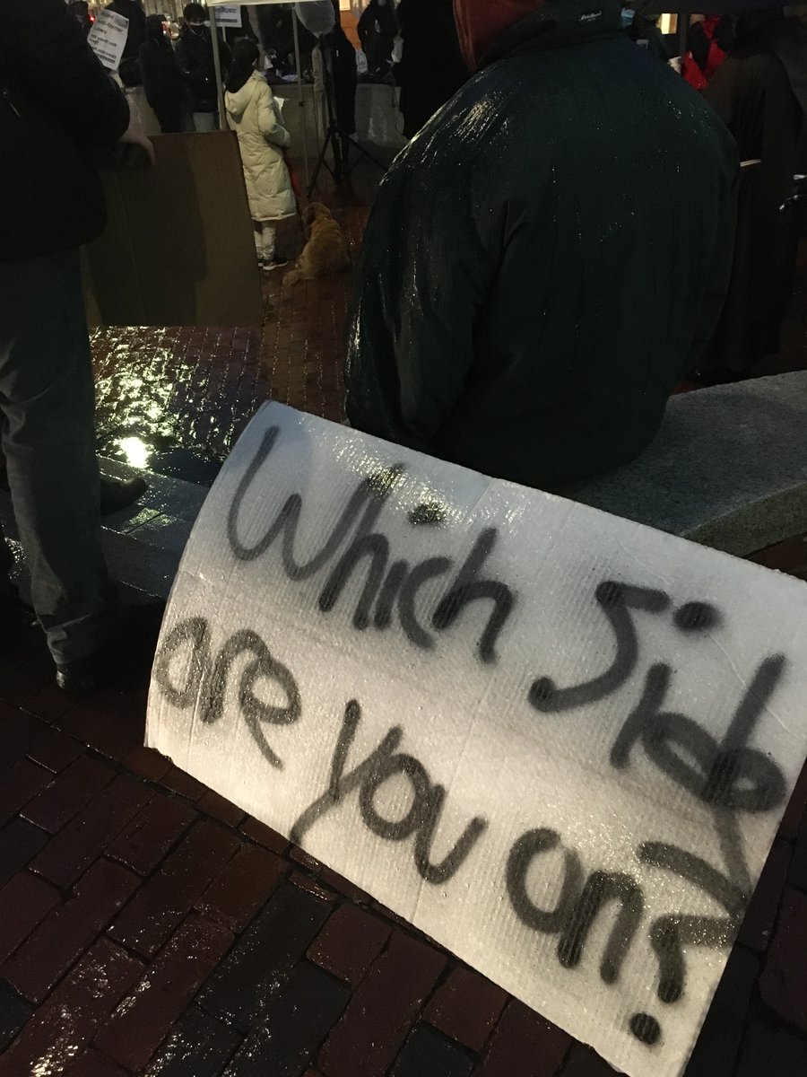 beenasarwar's tweet photo. In solidarity with #FarmersProtests #India #BostonWithFarmers demonstrators gathered in pouring rain, cold. Organisers nearly cancelled because of weather but went ahead "thinking of the #farmers facing #watercannons", one of them told me. https://t.co/wFSfcWyzWn