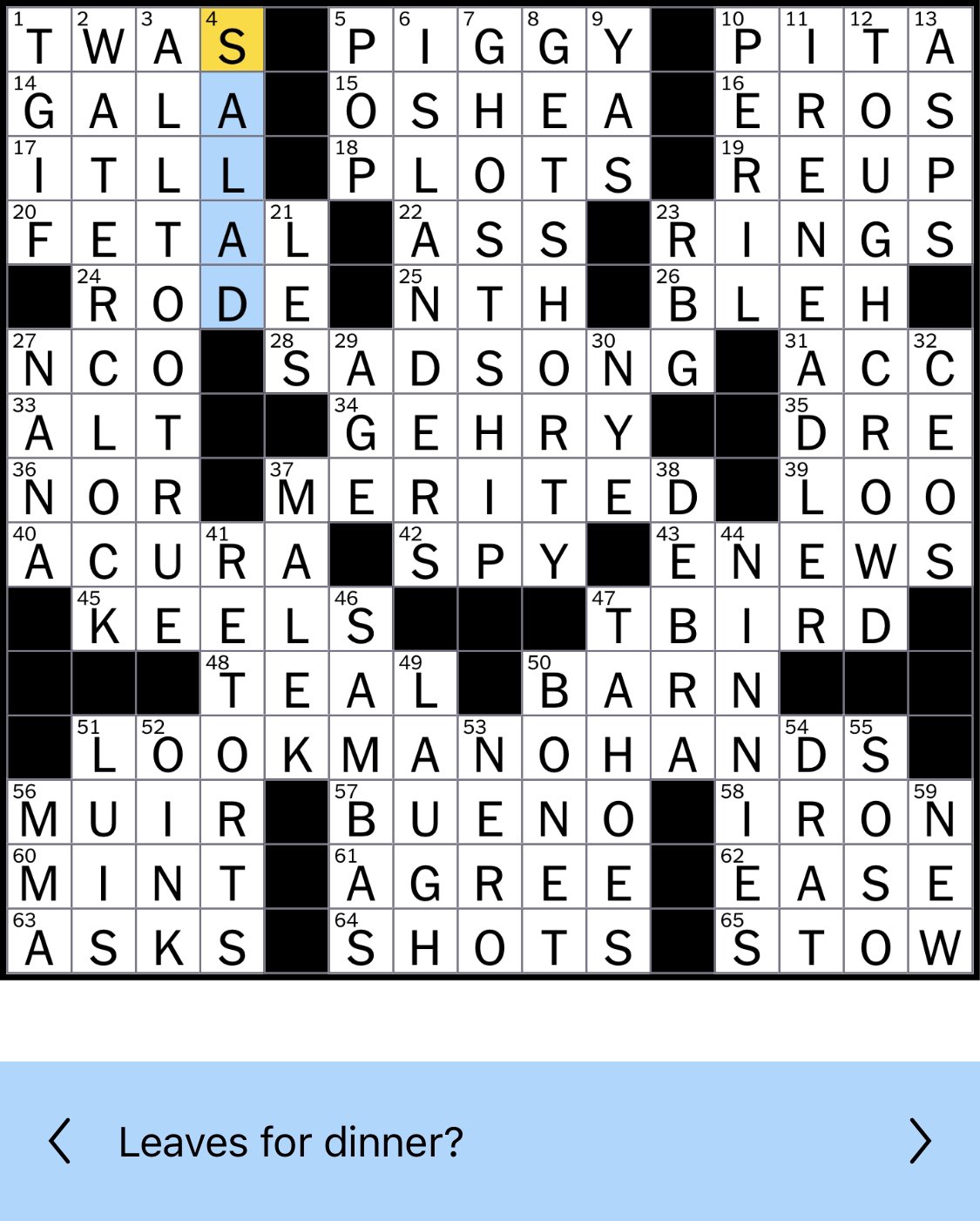 Shame crossword clue
