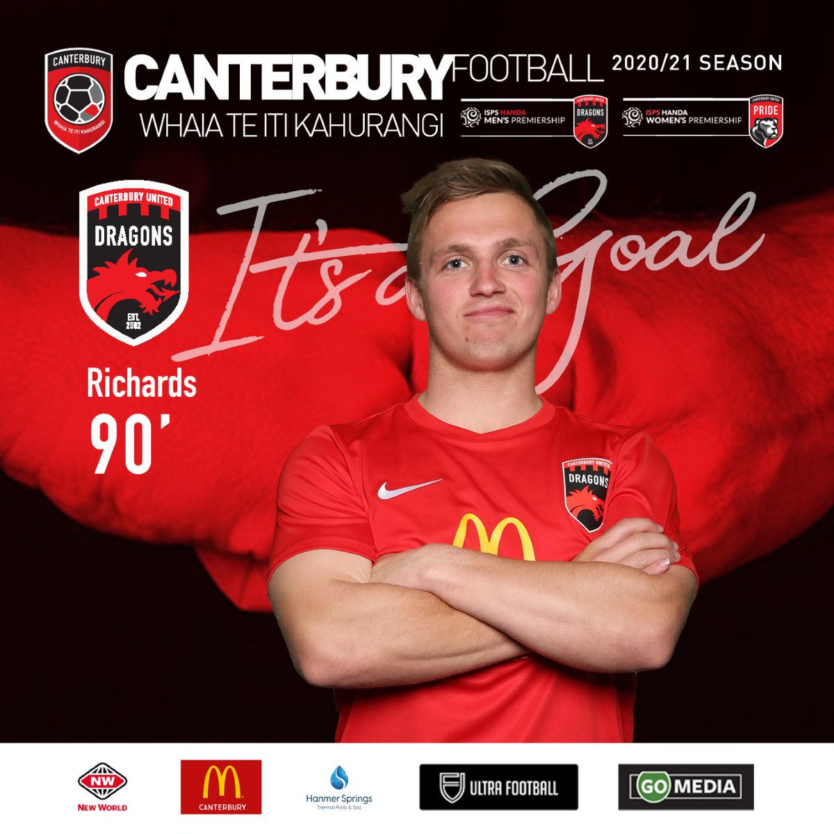 CanterburyUtd's tweet photo. Dragons lead right on 90mins through Jacob Richards

#CUvAC #ISPSHandaPrem 
@NZ_Football https://t.co/78PUfkNk4W