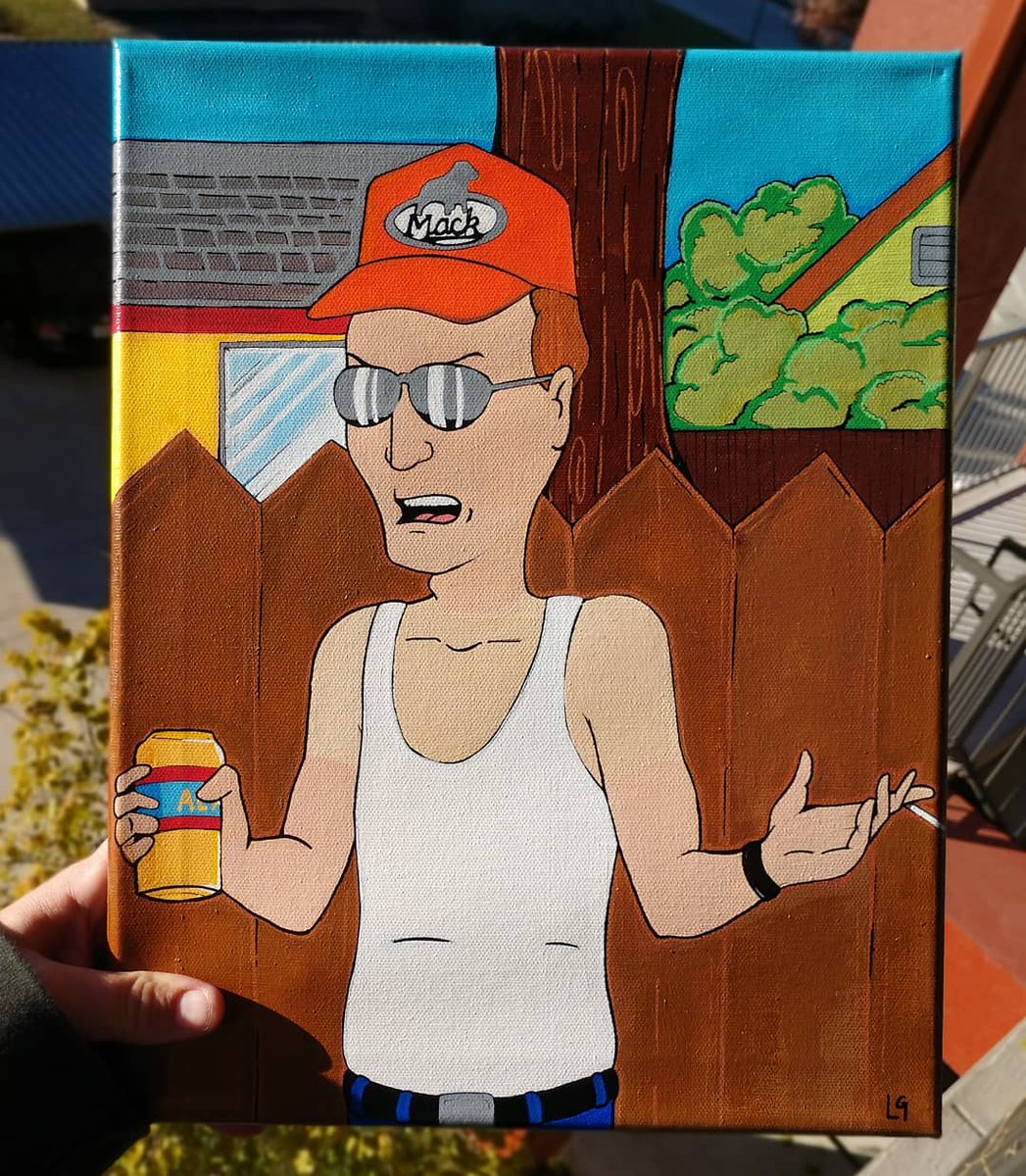 LaneyGreen6's tweet photo. Just finished this commissioned Painting! 'Dale Gribble' 11x14 acrylic painting
#kingofthehill #dale #dalegribble
#arlentexas #texas #koth #texasanime #acrylicpainting #originalart #customart #commissions https://t.co/4ztmRxUCIm
