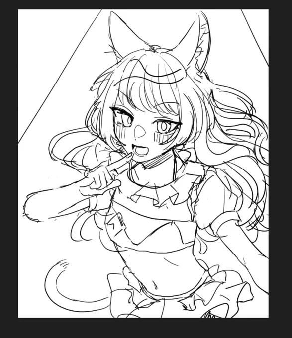 ネフィちゃん描いてる❤️🐈‍⬛ 