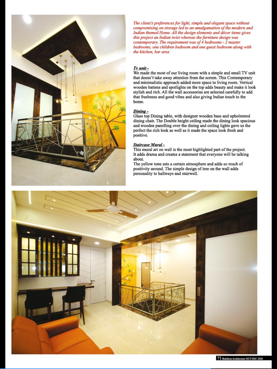 NmdInteriors's tweet photo. cover page place in Buildcon Architecture magazine for Oct - dec 2020 edition along with project published in the magazine #nmdinteriors #interior #nirajmehta #homedesign https://t.co/DkBdVbOhMi