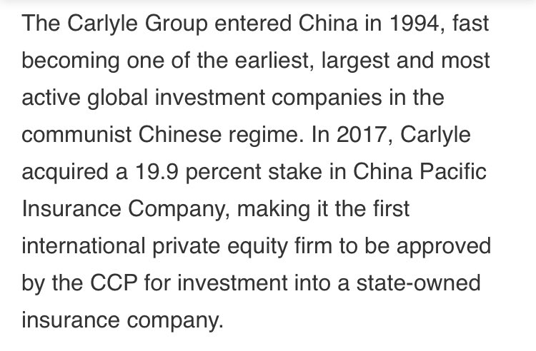 9) For numerous years prior, Rubenstein apparently benefitted from a ‘special’ relationship w/China through The Carlyle Group, which he co-founded...