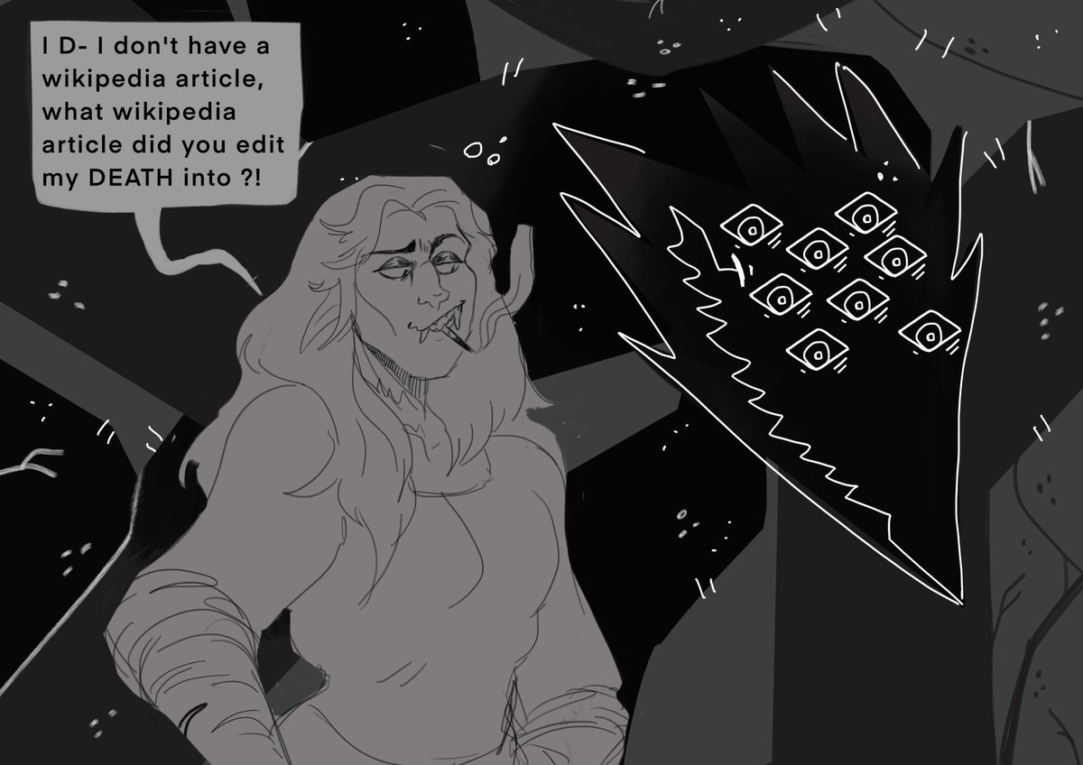 also just me drawing friend's ocs with Annie quoting HLVRAI because this is all i've had time and strength to lately please forgive m,,,,,,,,