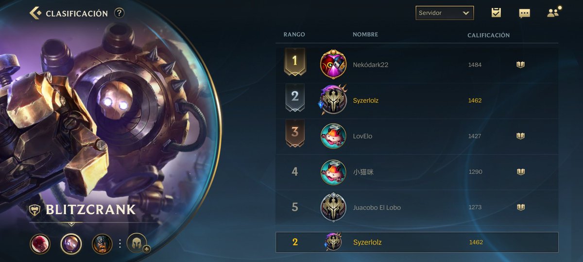 Lo dejamos por hoy en Top 4 EU y Top 2 Blizt en <a href="/wildriftESP/">League of Legends: Wild Rift ❁</a> 

Mañana más y mejor!