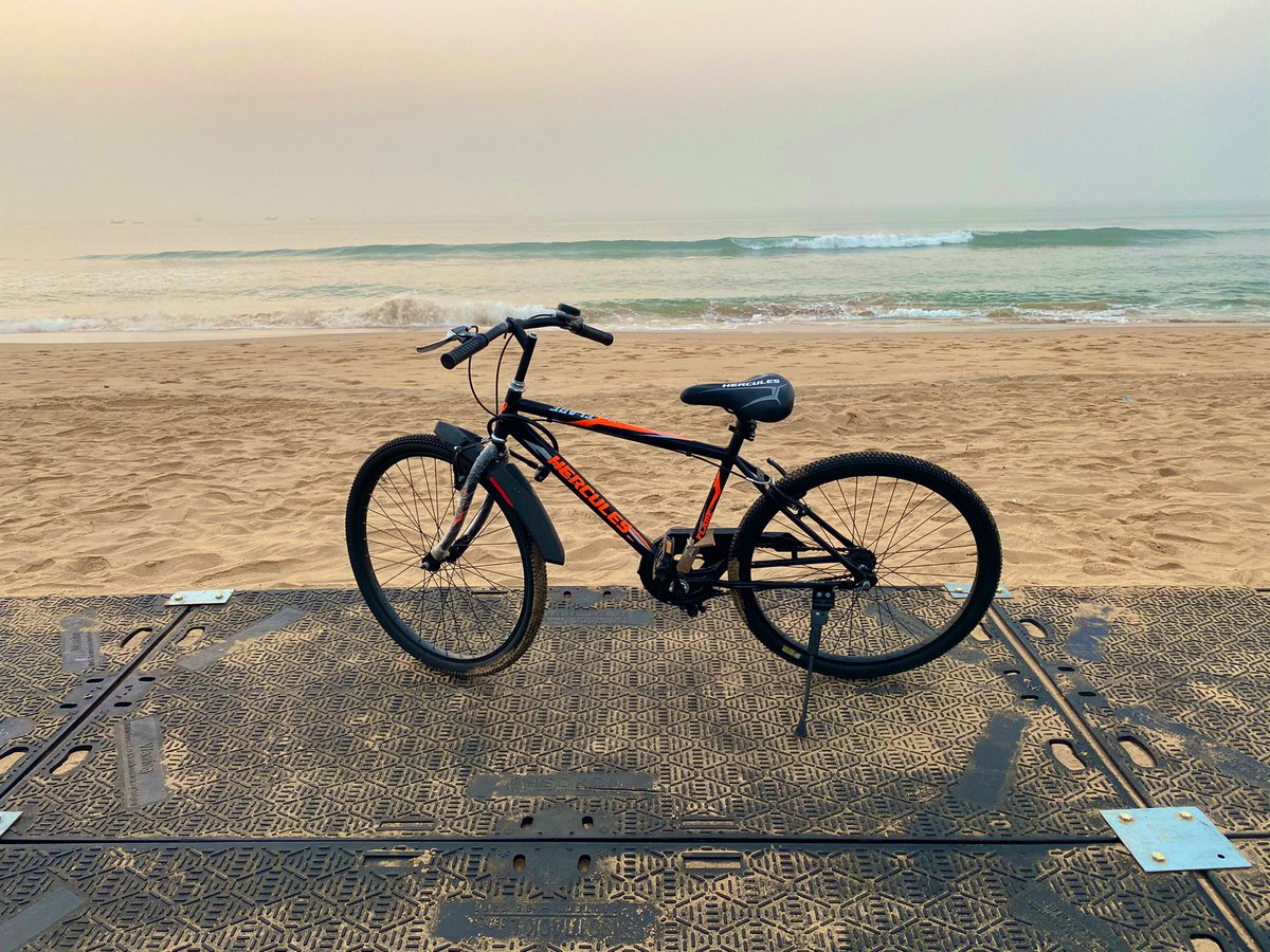 Good Morning from  #Ecoretreat Konark!! Sunrise at the brach, Cycling and then Tea!!... #EcoretreatOdisha  #Odisha  #VisitOdisha