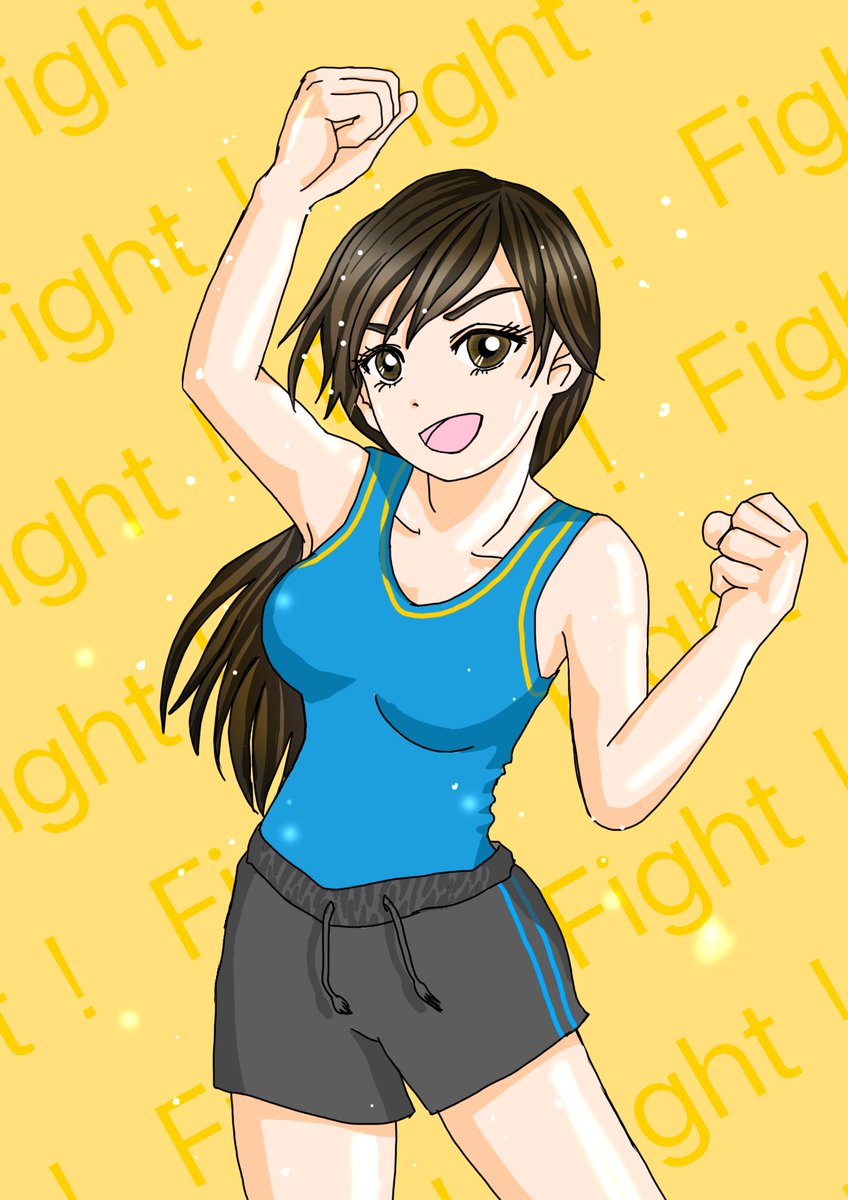 Eggplant 萌え絵 の進捗 長らくほったらかしてたので背景 汗を描き足して 仕上げました 松岡修造 的スポーツ少女 最近寒いので暑苦しさを投下 イラスト イラスト練習 みんなで楽しむtwitter展覧会