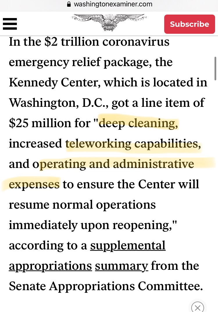 13) ‘Teleworking capabilities’... like setting up a robust tech/cyber network? To...keep season ticket files safe?  ‘Deep cleaning’...even if it’s a fancy frat house, cleaning carpets doesn’t cost millions, but I bet the line item will say it did.Show us the receipts.
