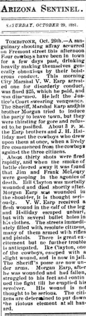 Ike Clanton pursued the Earps and Doc Holliday after he felt Judge Spicer hadn't delivered justice for the death of his brother Billy & the other victims. Ike, Phin, & friend Pony Diehl, were accused of attempting to kill Virgil Earp on December 30, 1881. https://azmemory.azlibrary.gov/digital/collection/ccolch/id/160/