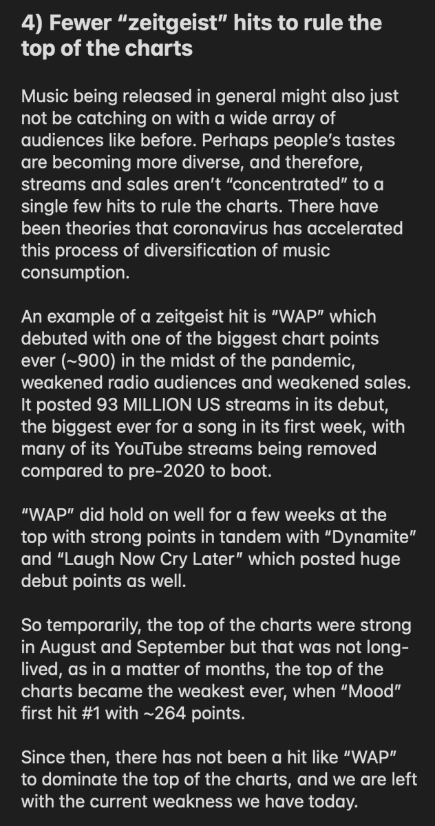  4. Fewer "zeitgeist" cultural-reset hits to rule the top of the charts? The coronavirus pandemic may have accelerated the diversification of music consumption.(5/7)