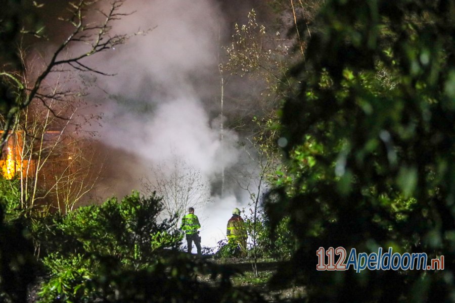 Sauna uitgebrand aan de Albaweg in #Lieren. 112Apeldoorn.