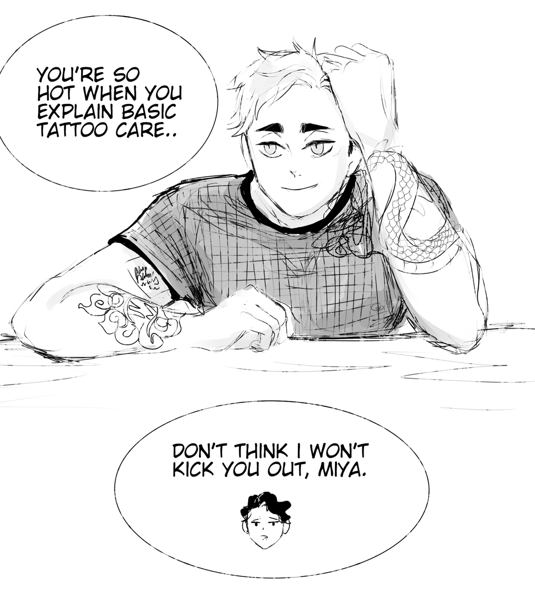 gumihoni's tweet photo. since Kate apparently wanted to bring back the sakuatsu tattoo artist au so badly.... https://t.co/AftkfOPQkW