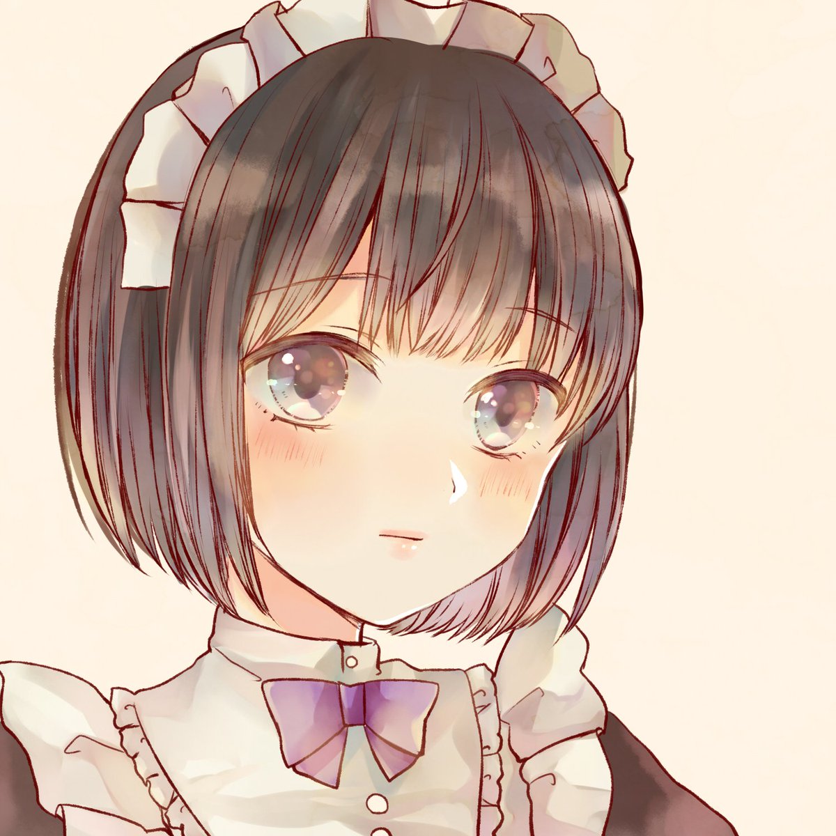 前のメイドちゃんが出来たのでフリーアイコンにご自由にお使いください ラフも置いて 竹輪てんのイラスト