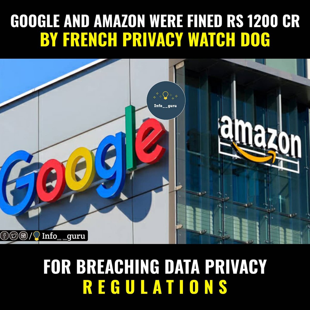 Infoguru9's tweet photo. Without any permission they were recording the user's data and using for some add purposes.. Said the statement
#info__guru #googlefined #amazonfined #frenchprivacy #privacywatchdog #frenchgovt https://t.co/pKs3SylmXL