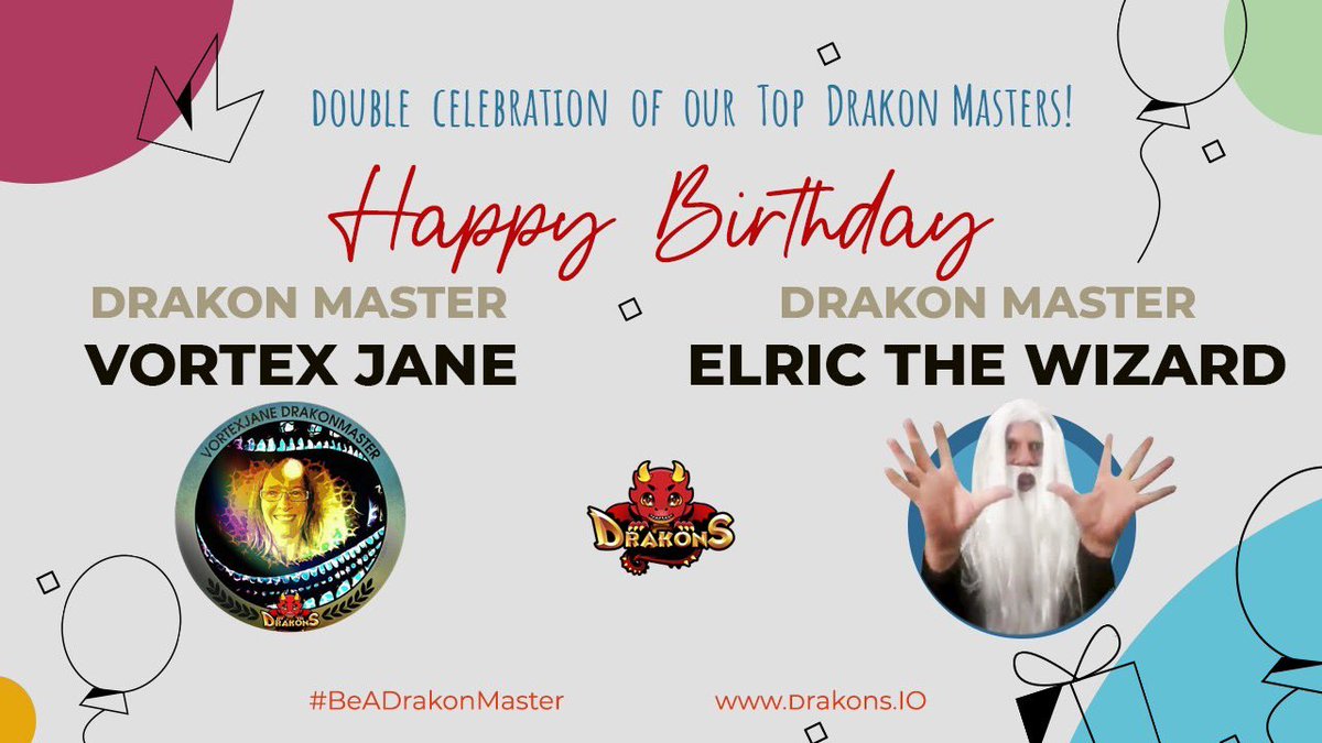 my_rachelle's tweet photo. Happy Birthday to 2 of our Top Drakon Masters! π₯³π @J1Vortex & #ElrictheWizard @david27422749.
In celebration, we are giving away special loot bags π for todayβs Top 20 UBA winners so join us in the bday fun!
@coinkit_ com 1 300 DGB #BeADrakonMaster https://t.co/BQZ76etgQS
